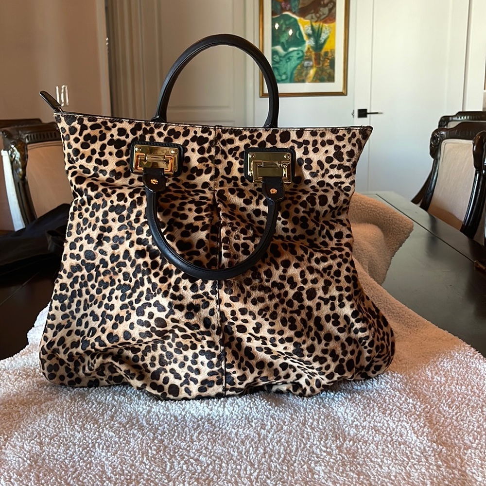 Charles Jourdan leopard print tote